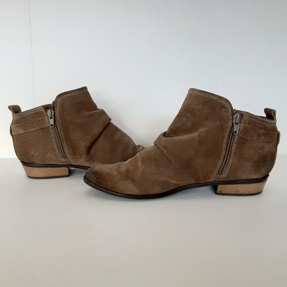 Naughty Monkey Straight Up Leather Ankle Booties Suede Womens 7 Dark Brown - Picture 6 of 11